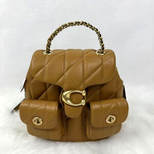 Coach Tabby Backpack W/ Pillow Quilting Crossbody Leather/Honey Brown CU076 NWT